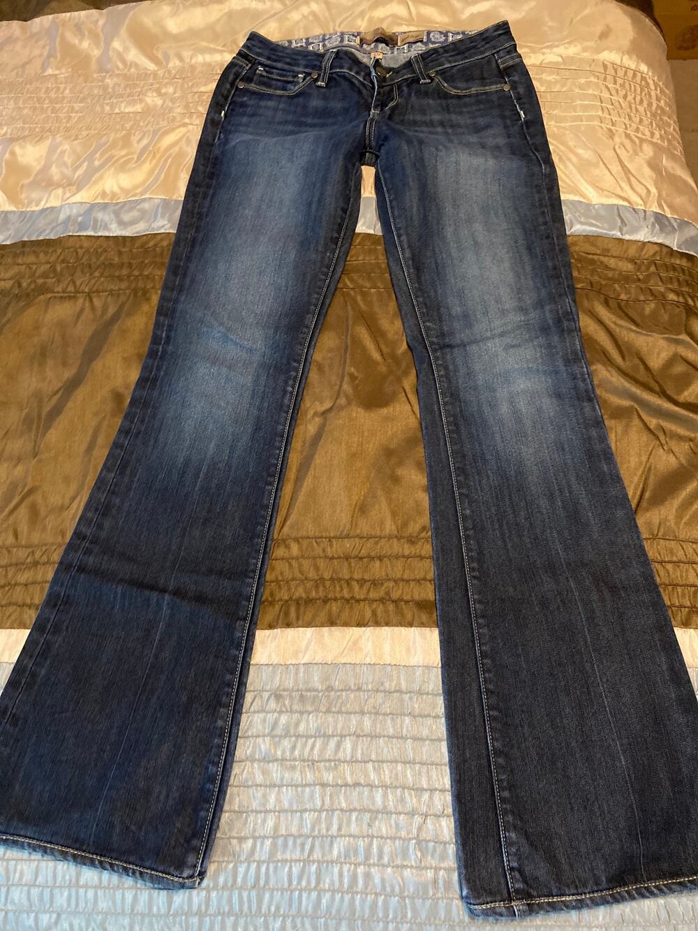 Paige Laurel Canyon dark wash flare low rise jeans y2K Size 26
